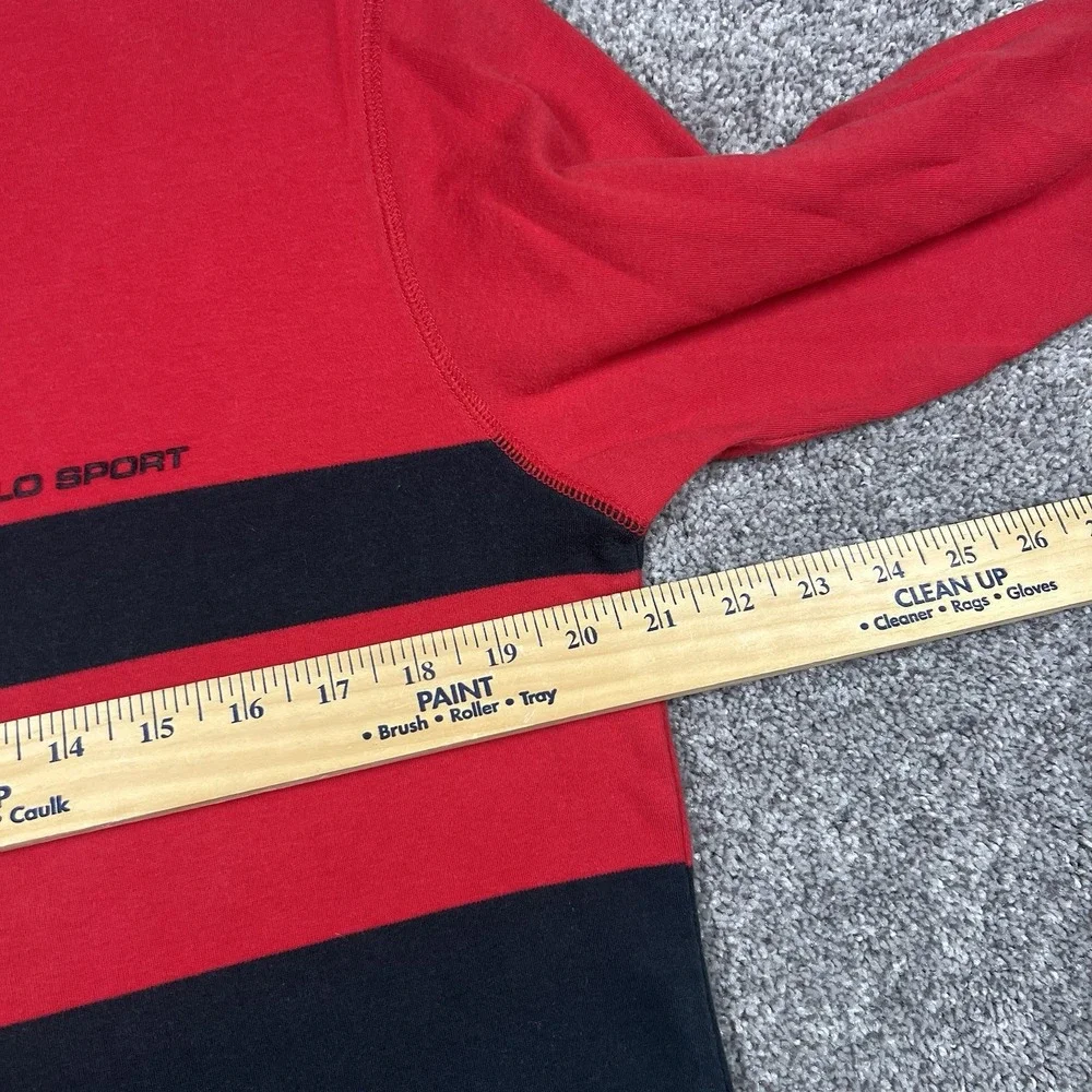 POLO SPORT by Ralph Lauren Vintage 1/4 Zip Rugby Stripe Shirt Mens M Made In USA